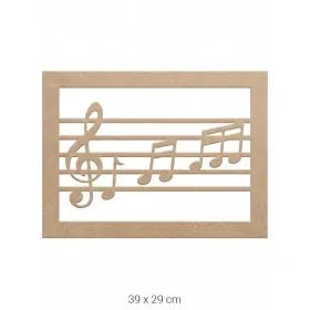 DS053 Müzik Notaları Dekoratif Duvar Süsü Ahşap Boyanabilir Obje